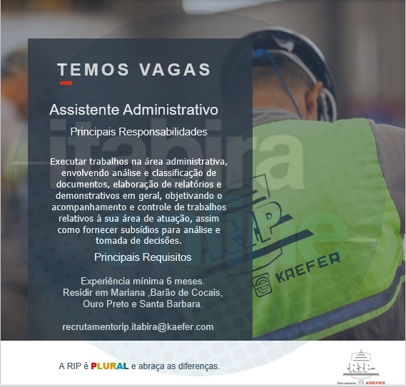 Procurando Emprego A Empresa Rip Oferta Vagas De Emprego Em Itabira