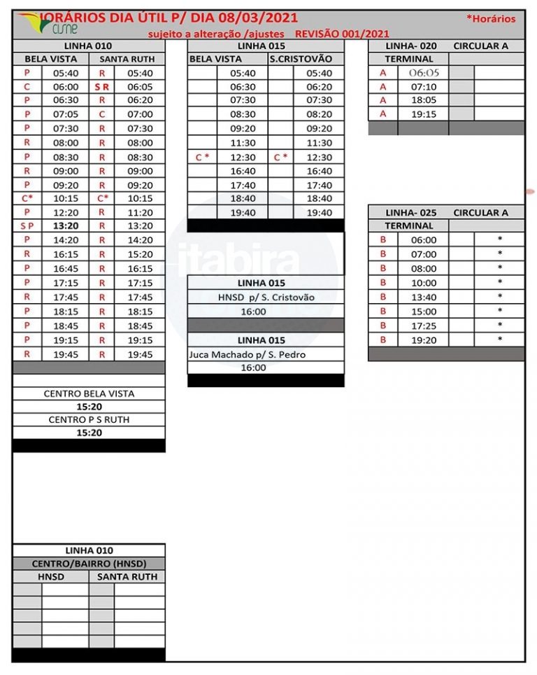 Transporte coletivo terá horário alterado em